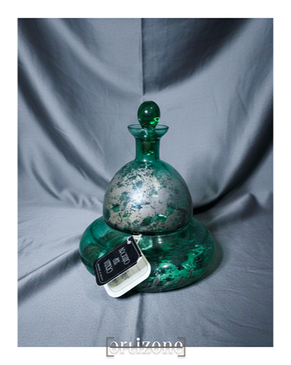 Vintage Green Glass Decanter