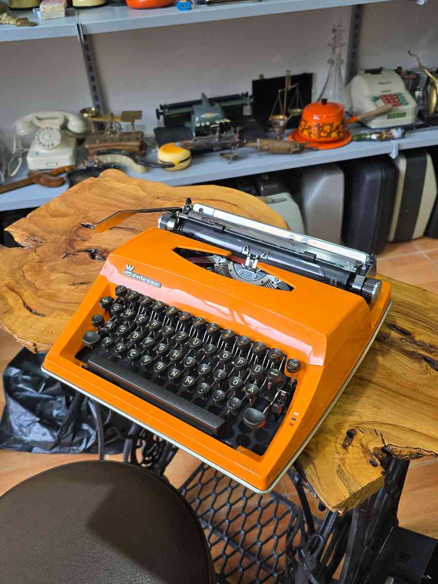Triumph Contessa Vintage Orange Typewriter