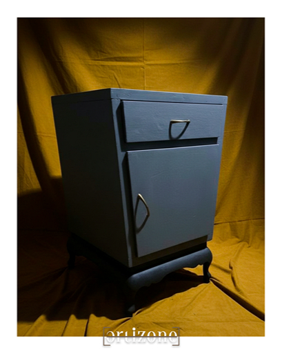 Gray vintage bedside cabinet - set of 2