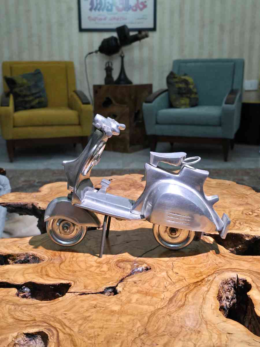 Aluminum Vespa scooter figurine