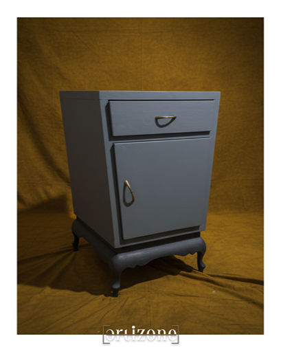 Gray vintage bedside cabinet - set of 2