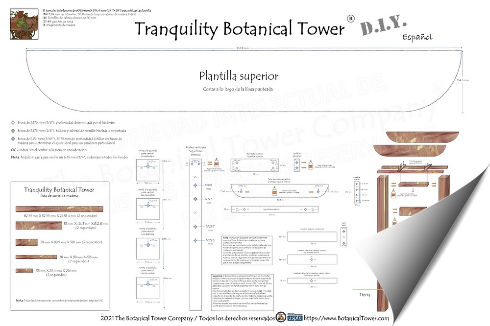 Tranquility Botanical Tower DIY Blueprint - Spanish