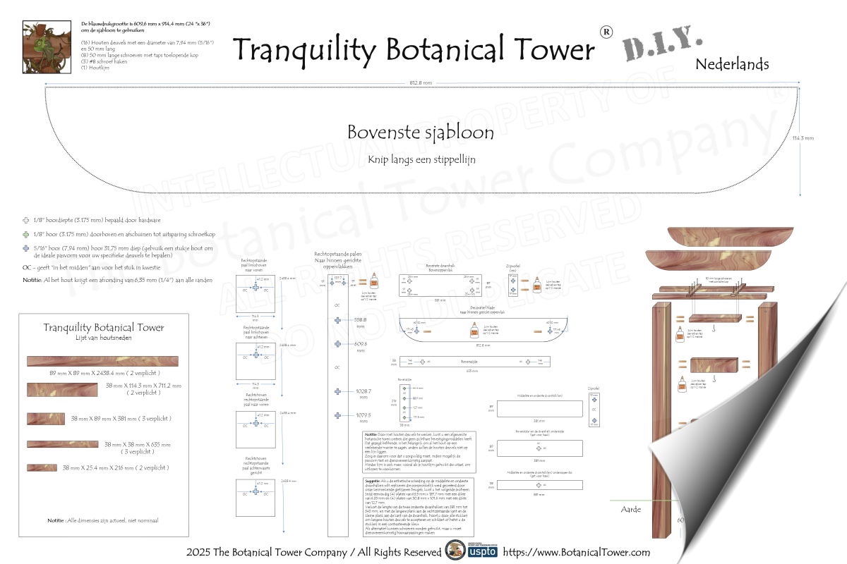 Tranquility Botanical Tower DIY Blueprint - Dutch
