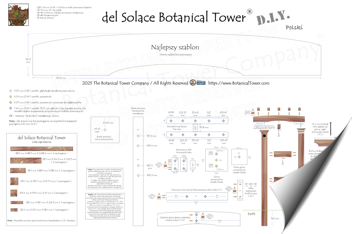 del Solace Botanical Tower DIY Blueprint - Polish
