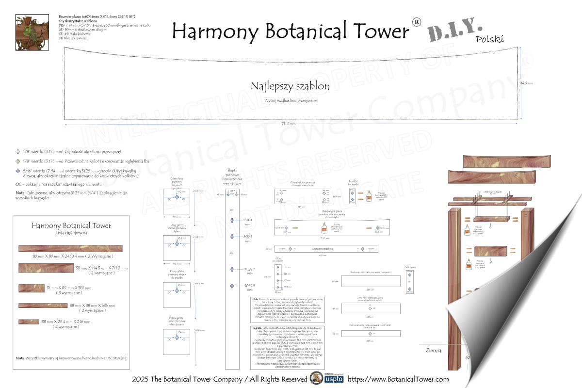 Harmony Botanical Tower DIY Blueprint - Polish
