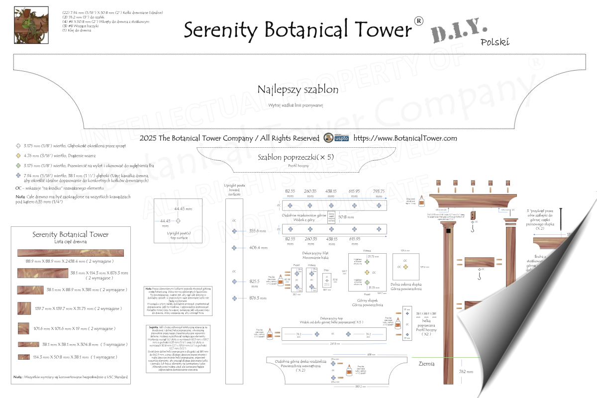 Serenity Botanical Tower DIY Blueprint - Polish