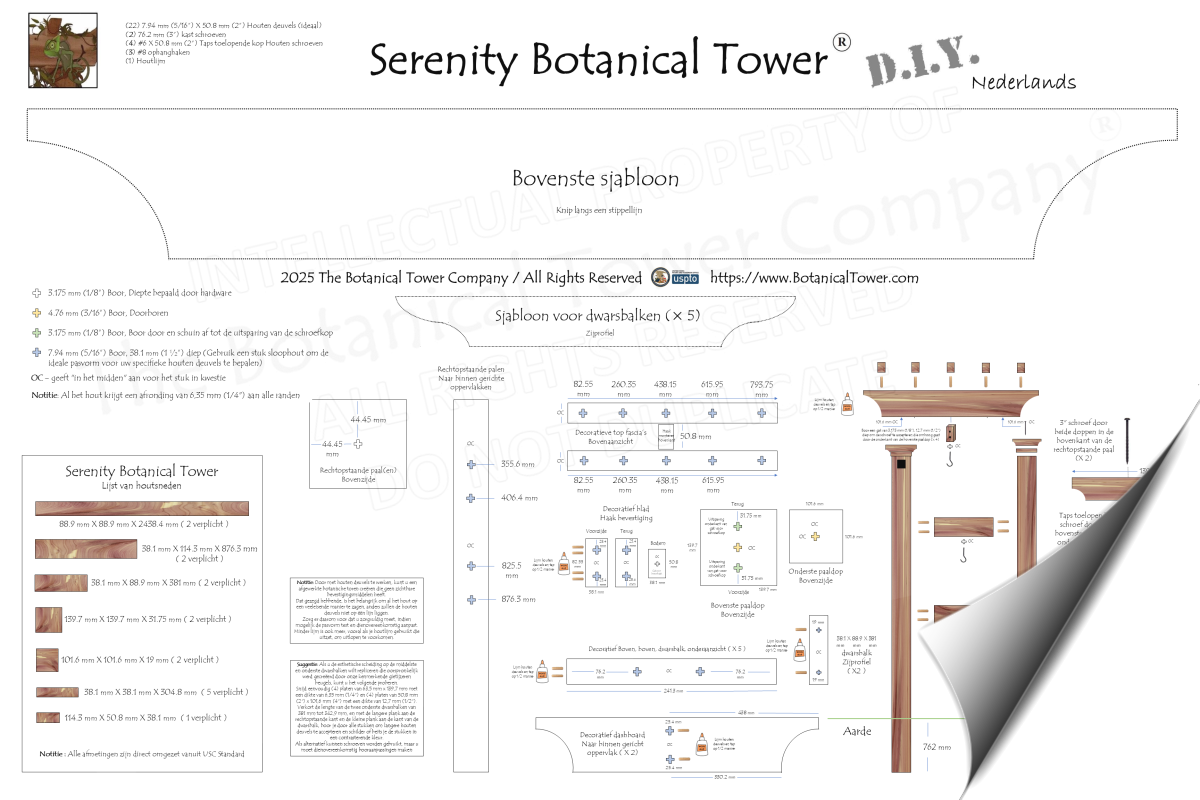 Serenity Botanical Tower DIY Blueprint - Dutch