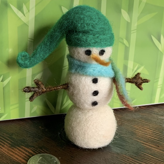 Snowman - Green Hat - Turquoise scarf