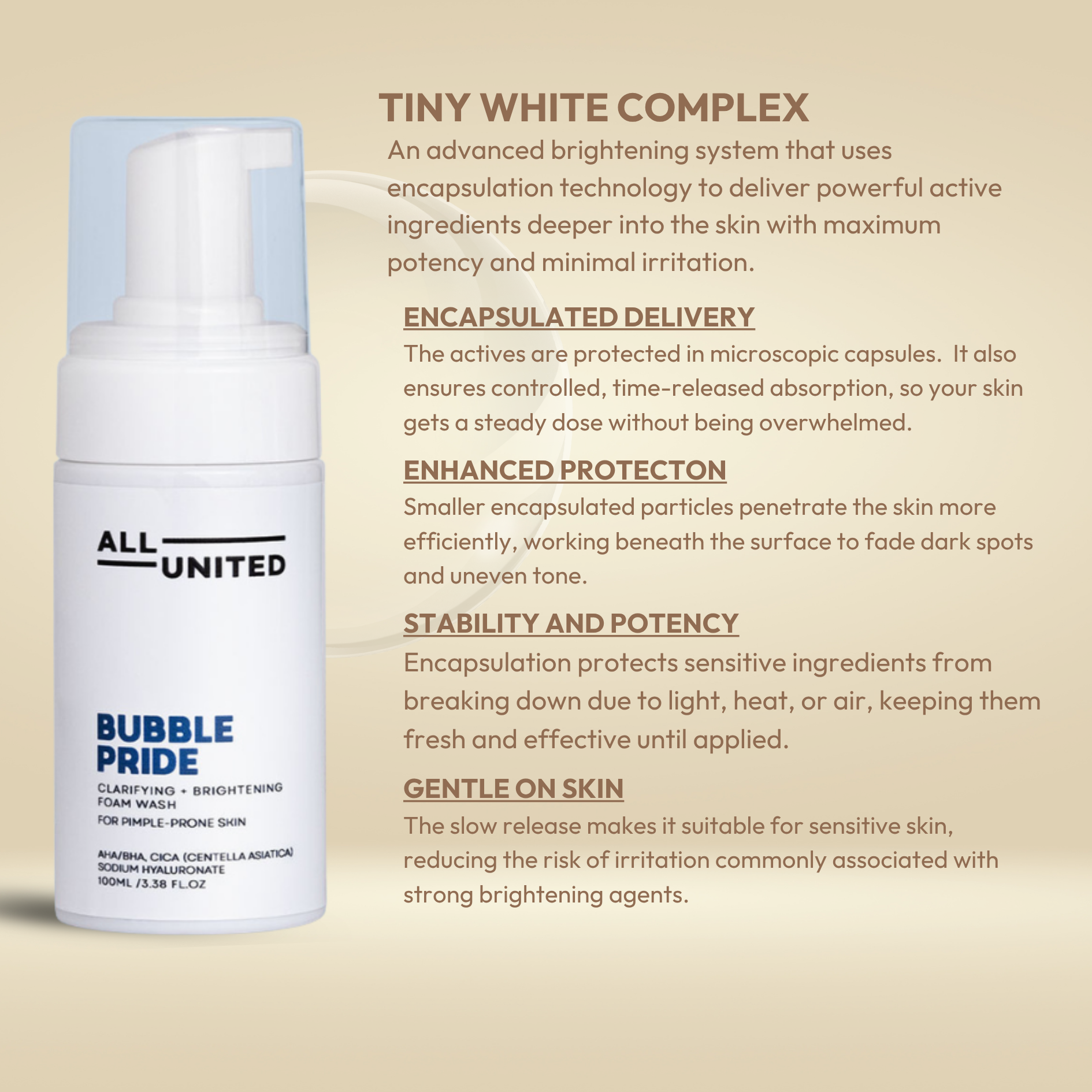 All United Bubble Pride Clarifying Facial Wash for Deep Cleansing and Brightening Effect – 100ml