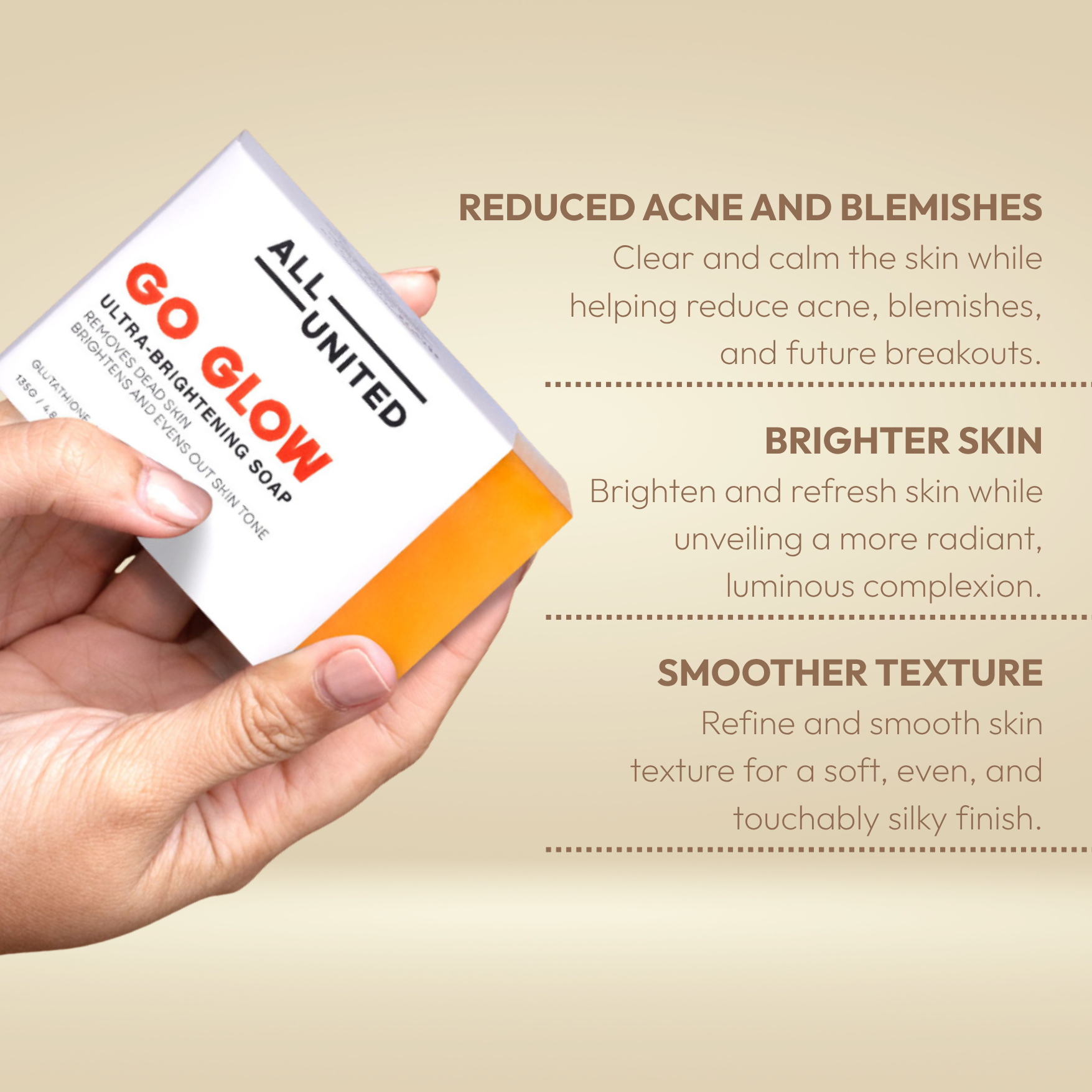 All United Go Glow Ultra-Brightening Soap for Glowing Skin - 135g