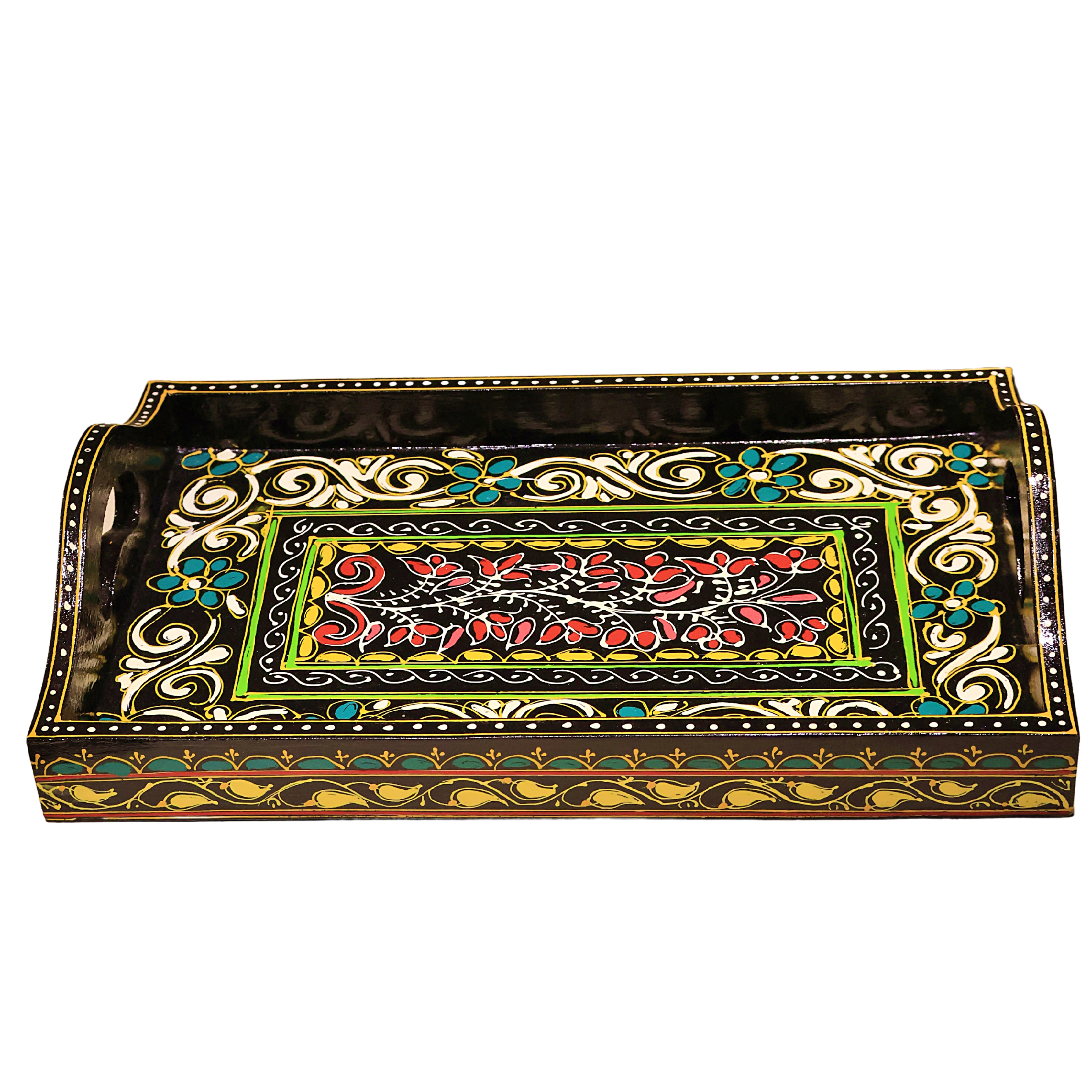 Hand-Painted Floral Tray