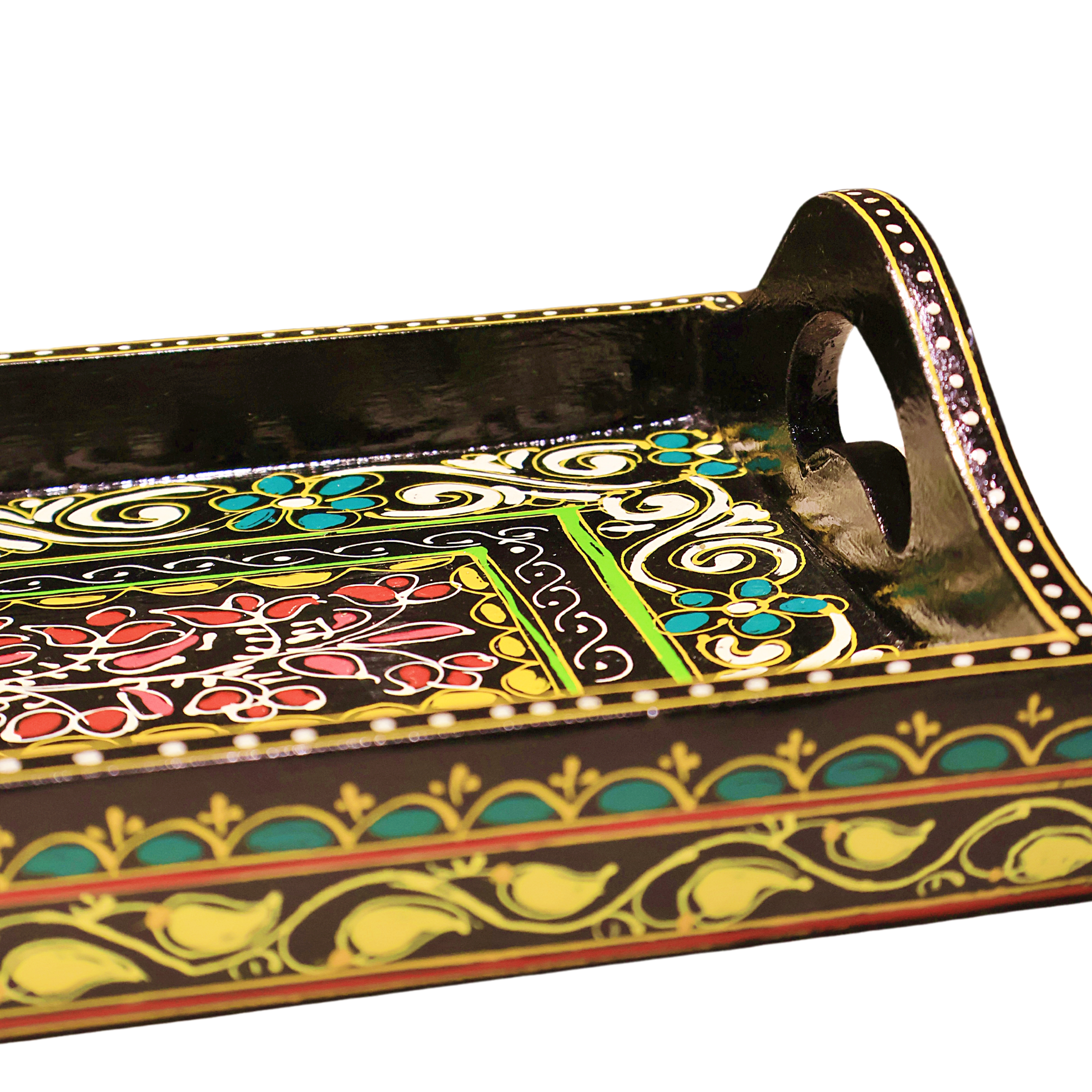 Hand-Painted Floral Tray