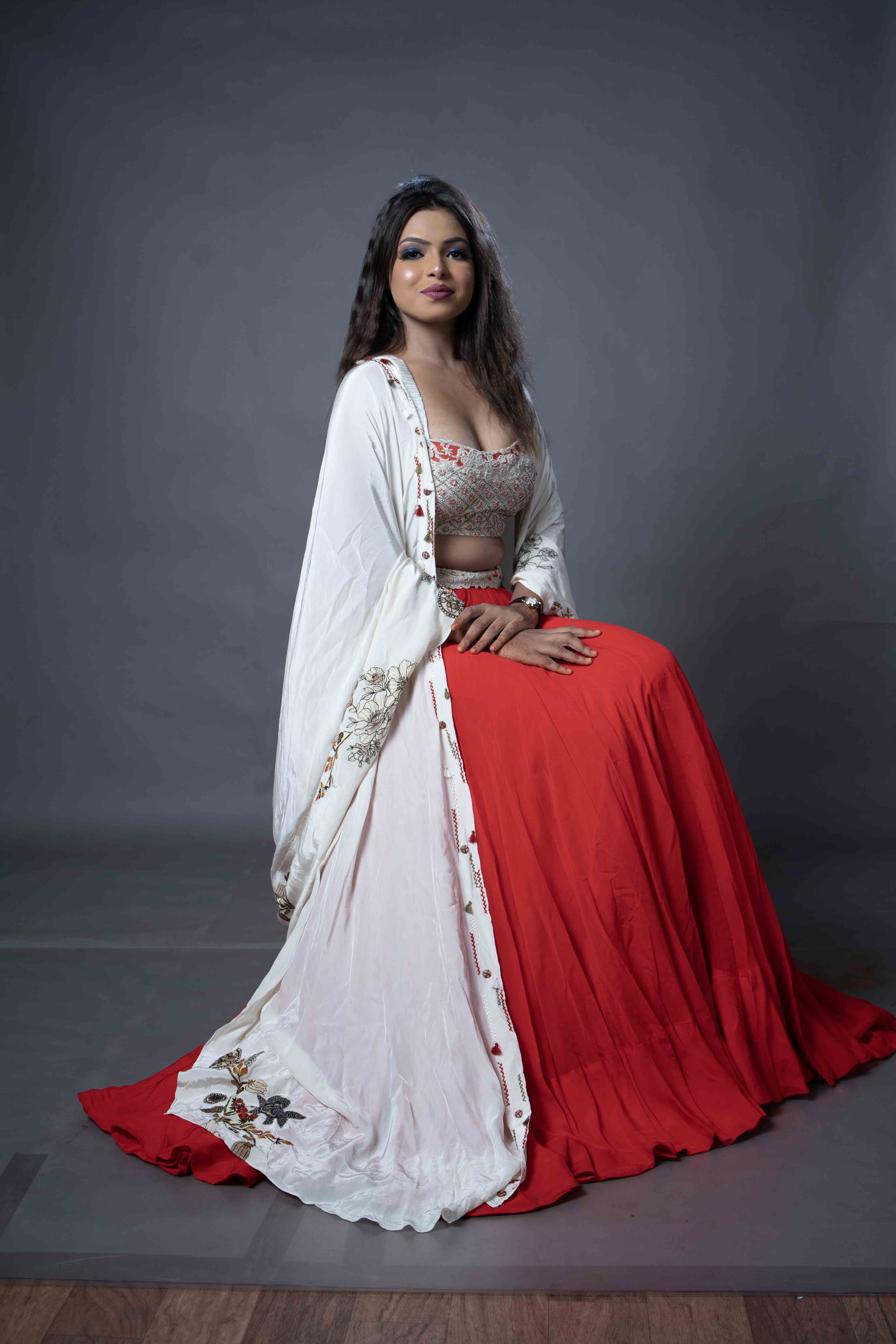 red white 3 Pic dress 