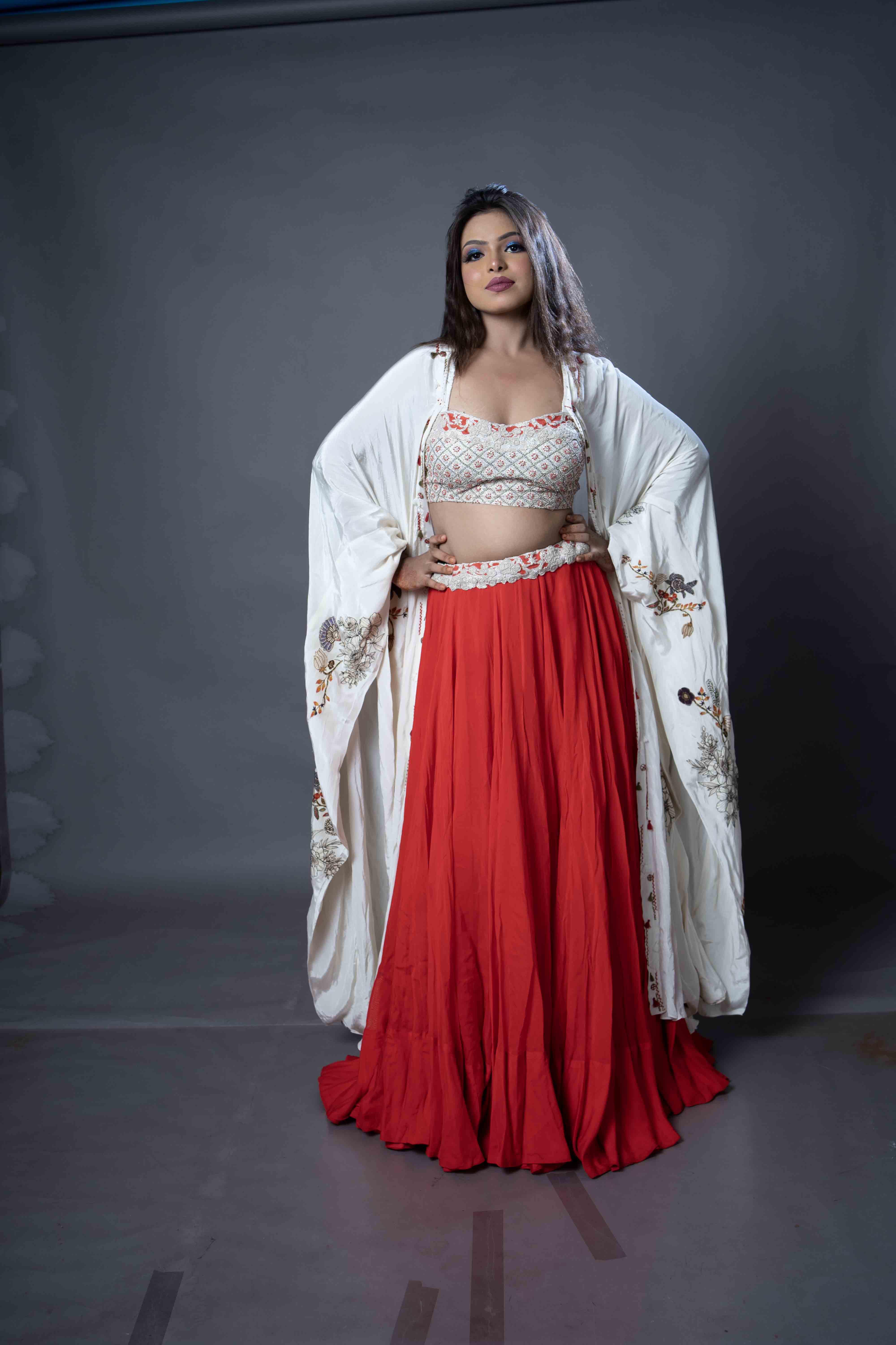 red white 3 Pic dress 