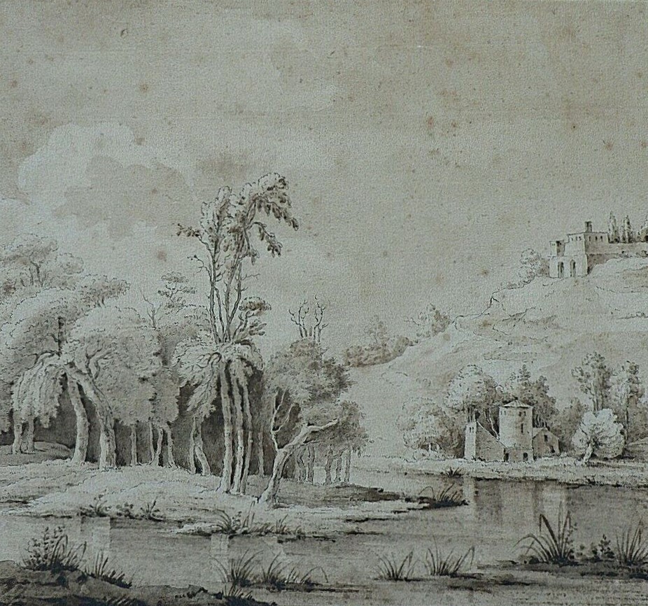 ECOLE FRANCAISE DU XVIIIe- Paysage Fluviale