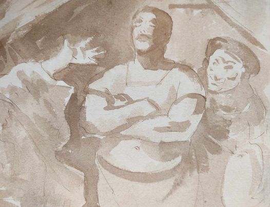 HONORE DAUMIER 1808-1879 Hercule de foire