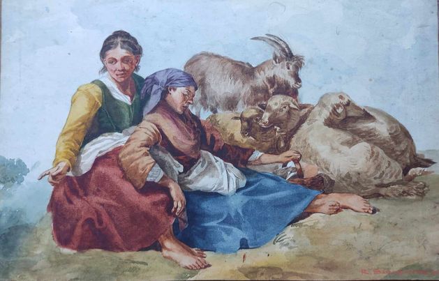 RICARDO BARABANDY bergères et troupeau