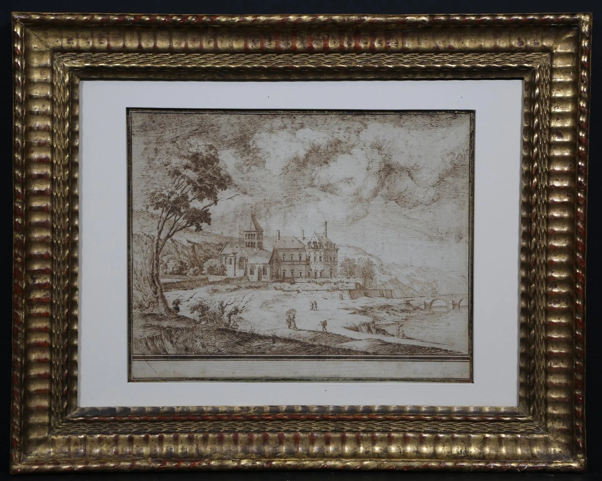 ISRAEL SILVESTRE 1621-1691 vue de l'église des Minimes de Tonnerre