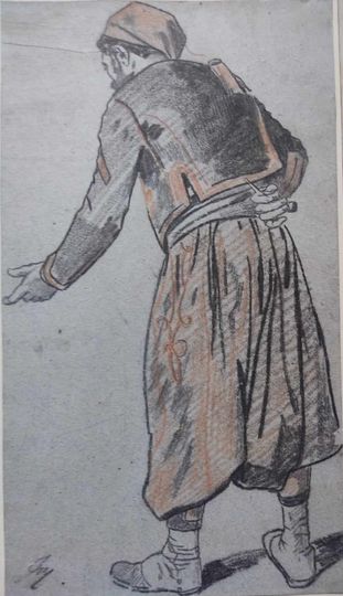 LOUIS GUY 1824-1888 Portrait d'un Zouave