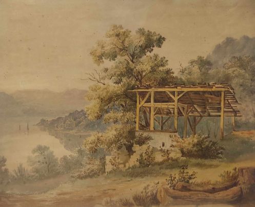 FRANCOIS-AMEDEE GABILLOT 1818-1876 presqu'ile de Talloires