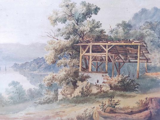 FRANCOIS-AMEDEE GABILLOT 1818-1876 presqu'ile de Talloires