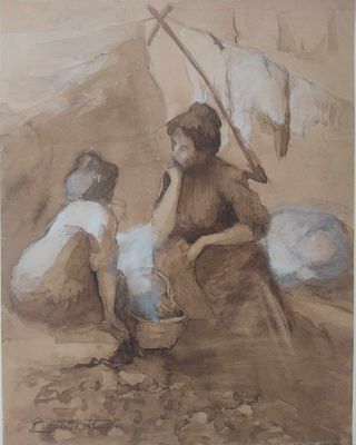 ANDREE MARGUERITE JOUBERT 1894-1959 Lavandières a Nice