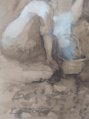 ANDREE MARGUERITE JOUBERT 1894-1959 Lavandières a Nice