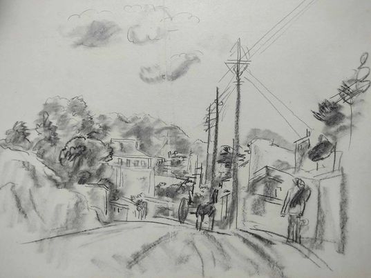 HERMINE DAVID 1886-1970 ruelle animée