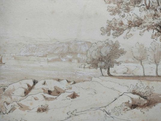 JEAN AIME SAINT CYR GIRIER paysage de bord de mer