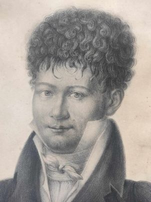 PORTRAIT XIXe d'un jeune homme mulâtre