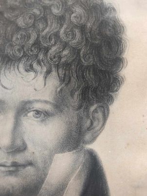 PORTRAIT XIXe d'un jeune homme mulâtre