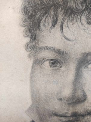 PORTRAIT XIXe d'un jeune homme mulâtre