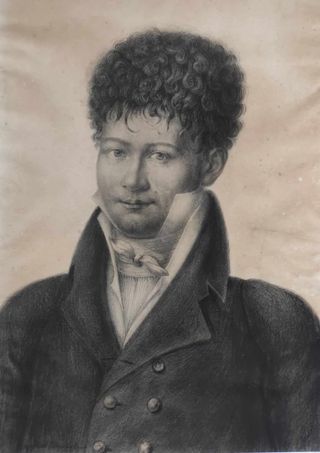PORTRAIT XIXe d'un jeune homme mulâtre