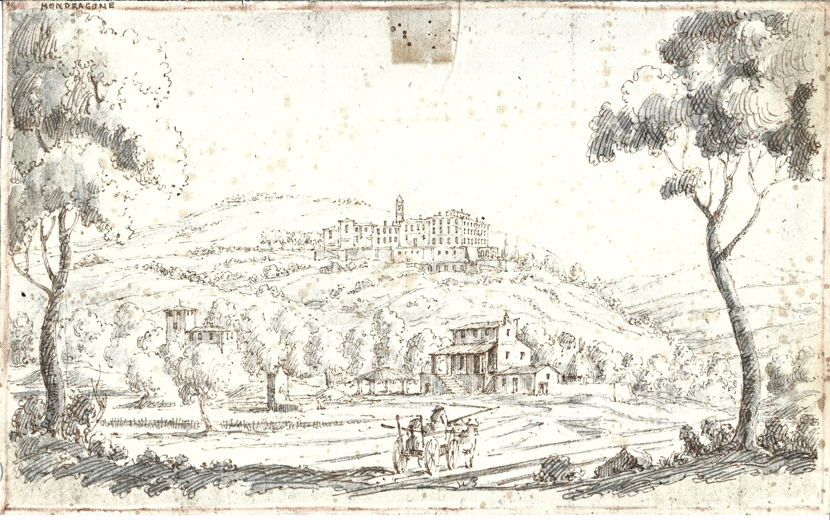 PAYSAGE VUE DE LA VILLA MONDRAGONE XVIIe