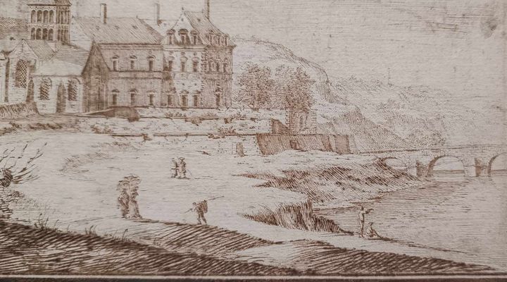 ISRAEL SILVESTRE 1621-1691 vue de l'église des Minimes de Tonnerre