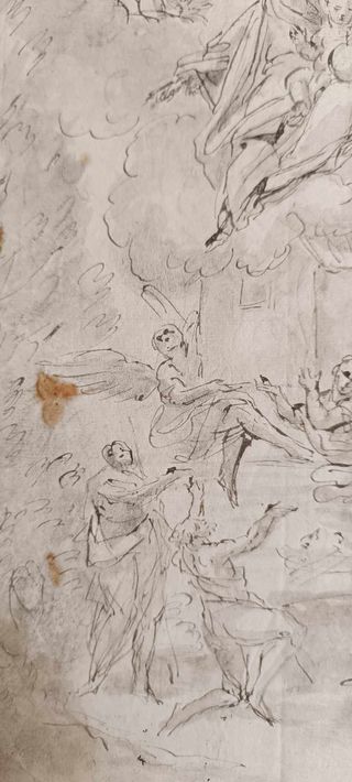 PIETRO PIETRI La Vierge de Lorette sur la Santa Casa transportée par les anges