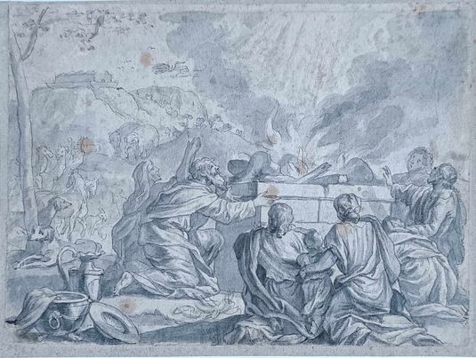 FRANCESCO SOLIMENA attribué a - Le sacrifice de Noe 