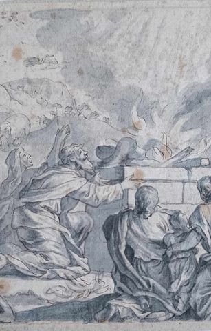 FRANCESCO SOLIMENA attribué a - Le sacrifice de Noe 