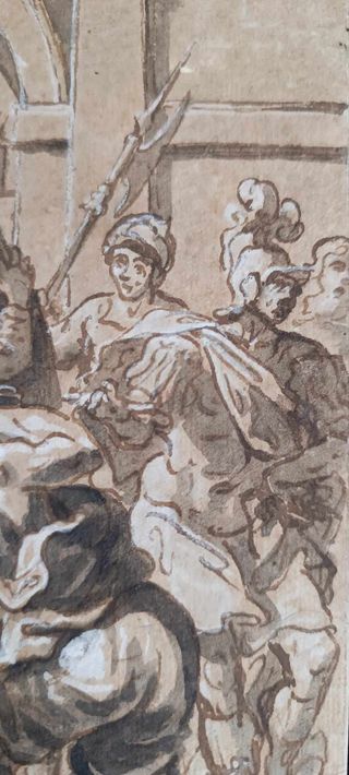 ECOLE ITALIENNE DU DEBUT DU XVII EME-LA FLAGELLATION DU CHRIST -CHRIST A LA COLONNE