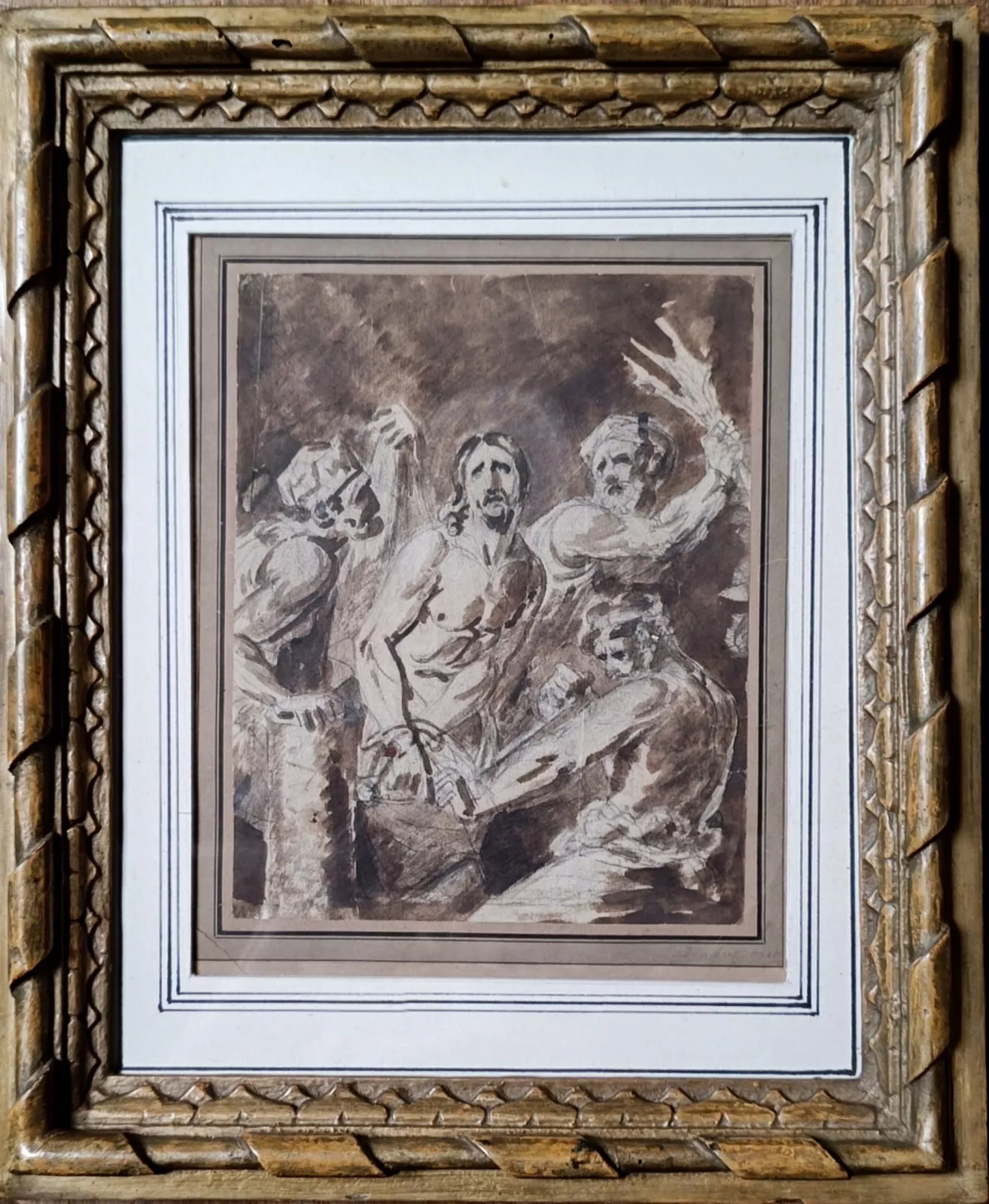 ECOLE ITALIENNE DU XVII EME- Flagellation du christ