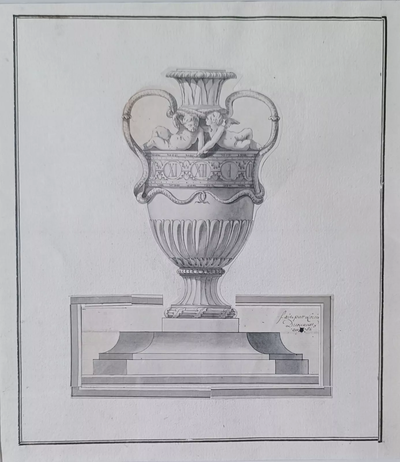 ECOLE FRANCAISE DU XVIIIe - projet de pendule a cercle tournant