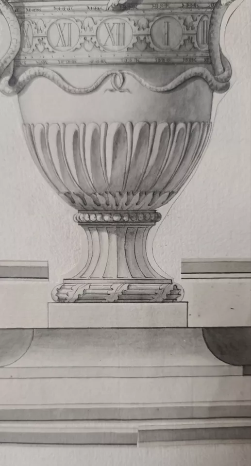 ECOLE FRANCAISE DU XVIIIe - projet de pendule a cercle tournant