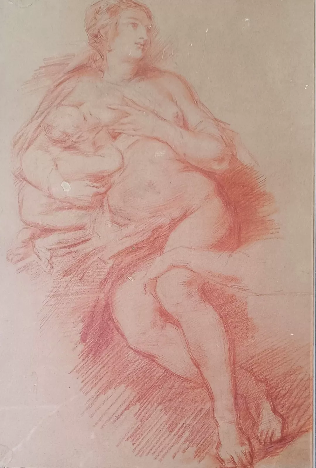 ECOLE FRANCAISE DU XIXè- Femme donnant le sein 