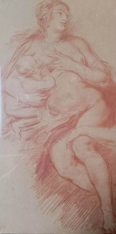 ECOLE FRANCAISE DU XIXè- Femme donnant le sein 