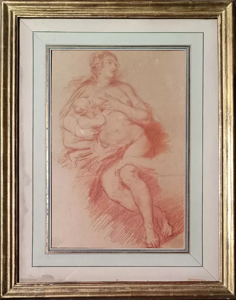 ECOLE FRANCAISE DU XIXè- Femme donnant le sein 