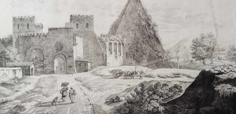 VUE DE LA PYRAMIDE CAIUS CESTIUS A ROME