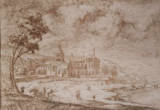 ISRAEL SILVESTRE 1621-1691 vue de l'église des Minimes de Tonnerre