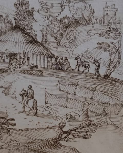 GIOVANNI FRANCESCO GRIMALDI 1606-1680 Paysage a la ferme