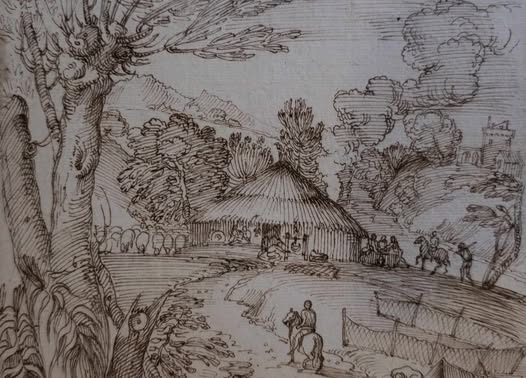 GIOVANNI FRANCESCO GRIMALDI 1606-1680 Paysage a la ferme