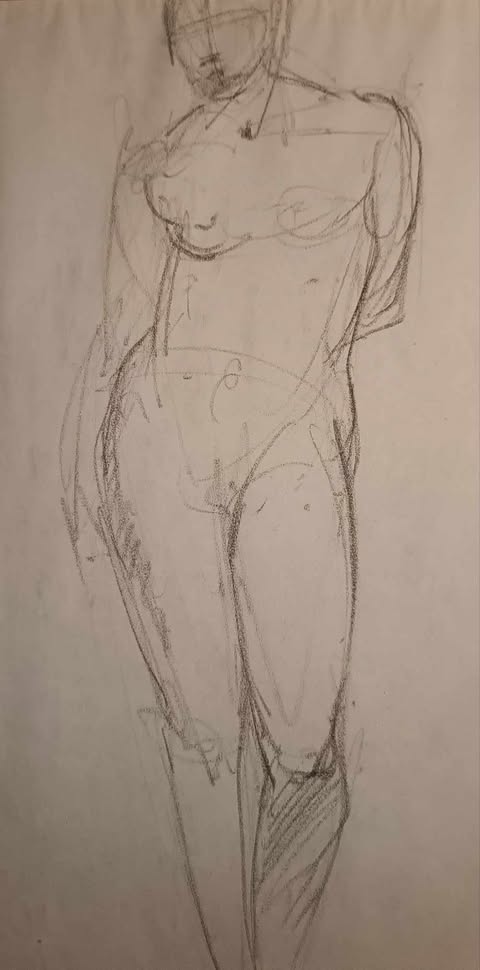 EMILE BERNARD-1868-1941- étude de nue